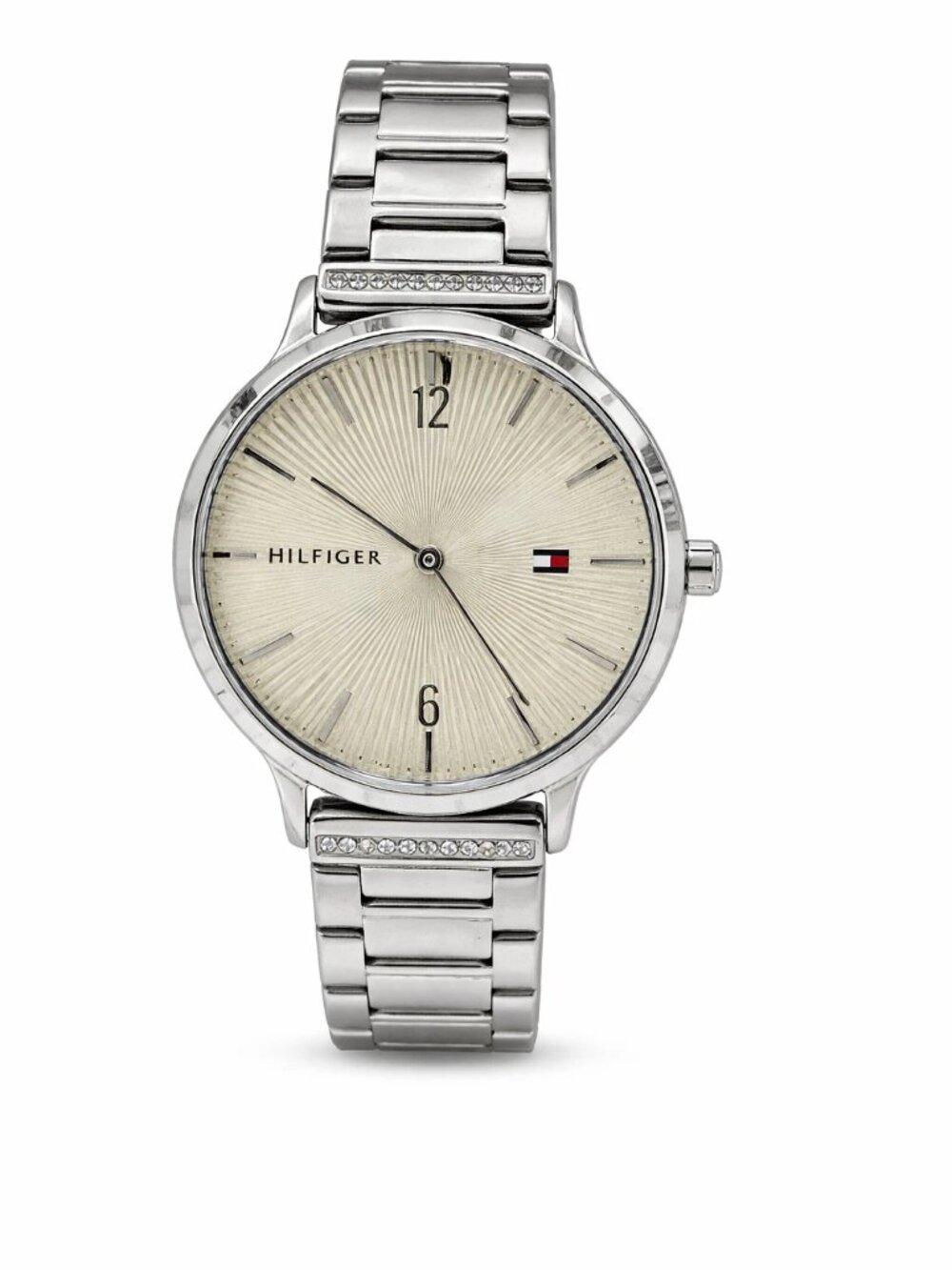 Tommy Hilfiger Women's Silver-Tone Crystal Bracelet Watch